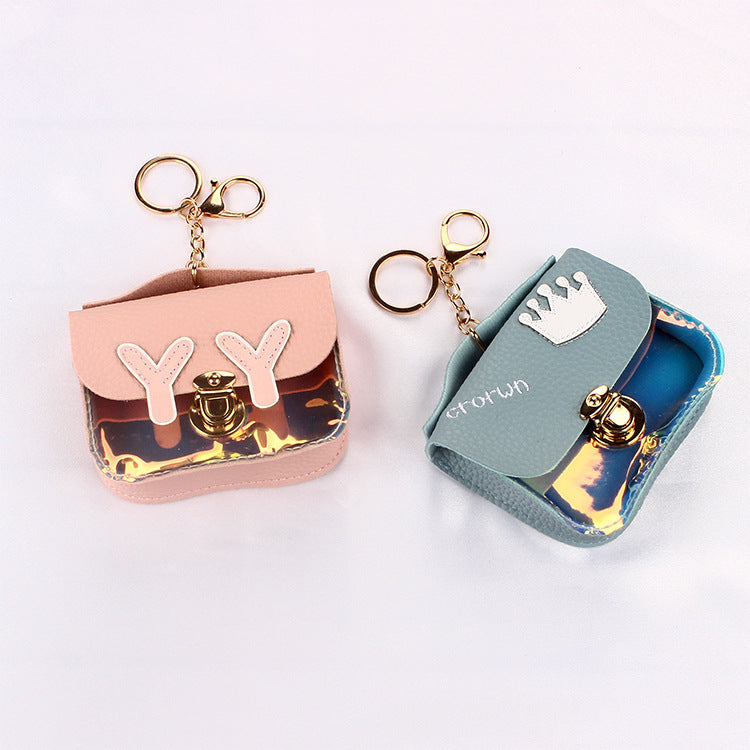 Wholesale PU Laser Zero Wallet Keychain
